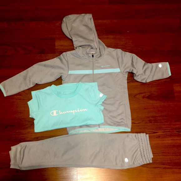 Champion Other - Champion Girls 3 PC Set Hoodie/ T-Shirt & Pants Size 5 NWOT